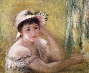 Pierre Renoir Woman with a Straw Hat Sweden oil painting reproduction